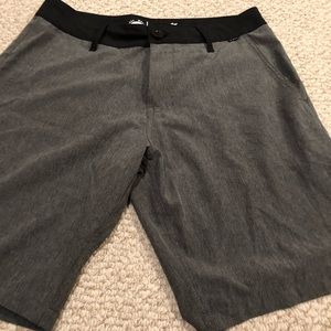 Lost at Sea men’s board shorts. gray w/black trim